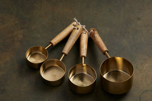 Set of Four Measuring Cups - Brass Coated -Gifts