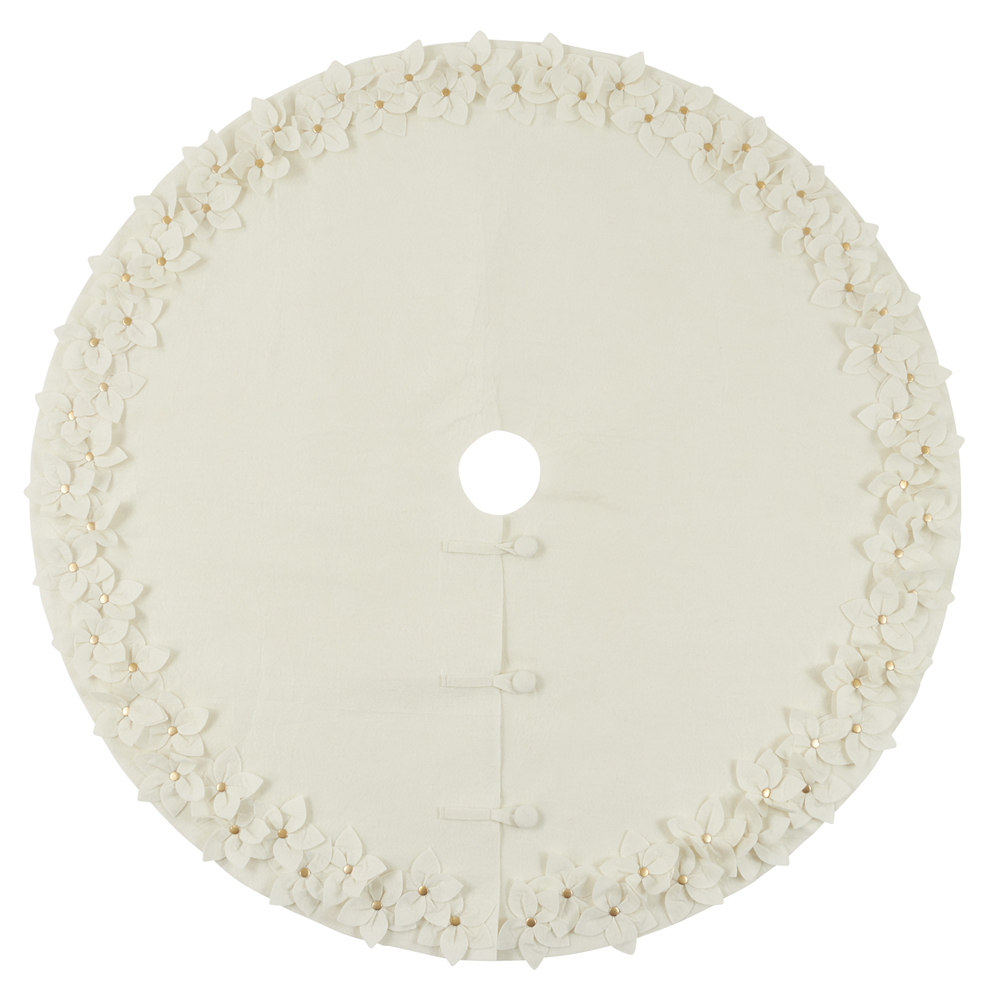 White Felt Flower 53" Tree Skirt