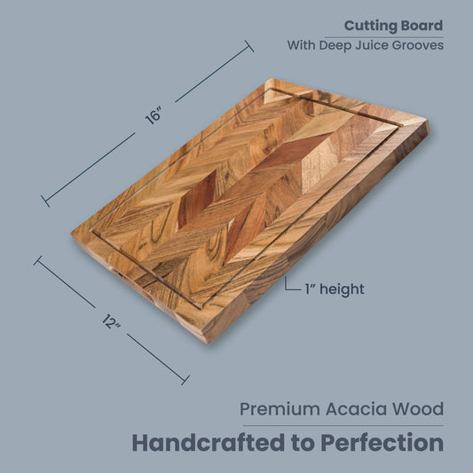 Handmade Indian Acacia Wood Large Thick Chopping Board