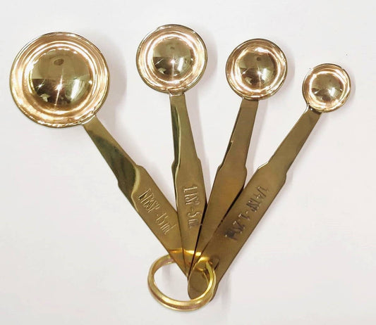 Set of Four Measuring Spoons - Brass Coated -Gifts