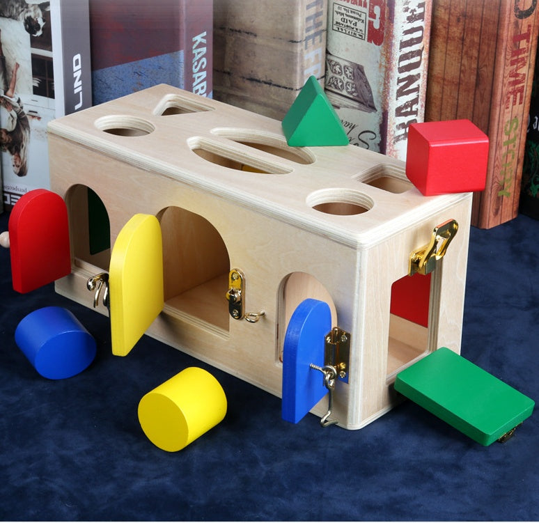 Wooden Shape Sorting Lock Box ā Educational Toy for Preschool Kids