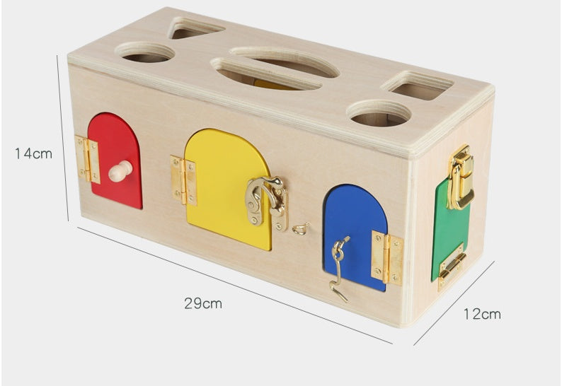 Wooden Shape Sorting Lock Box ā Educational Toy for Preschool Kids