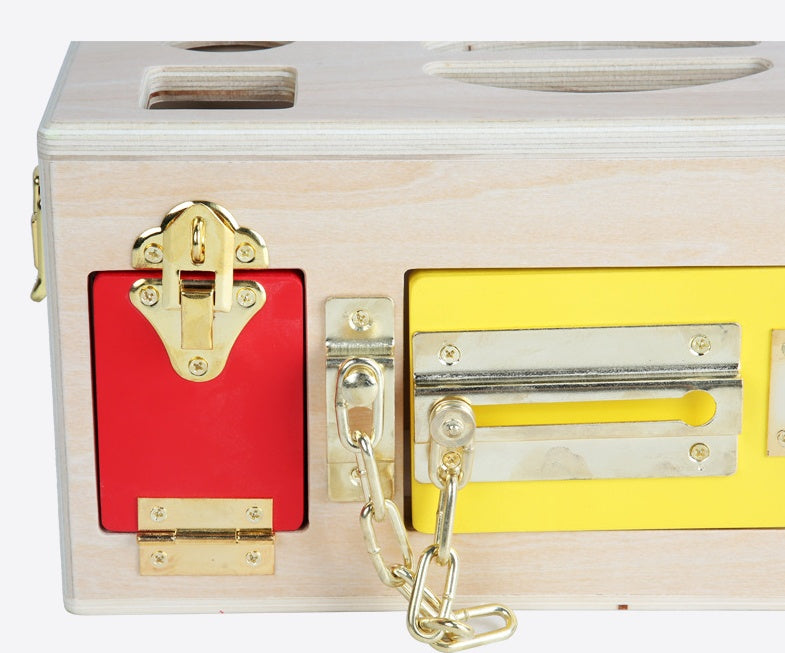 Wooden Shape Sorting Lock Box ā Educational Toy for Preschool Kids