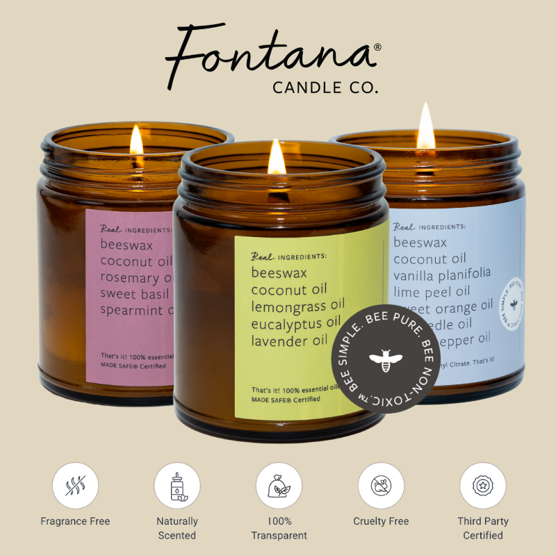 Ginger Chai Essential Oil Beeswax Jar Candle: Non-Toxic
