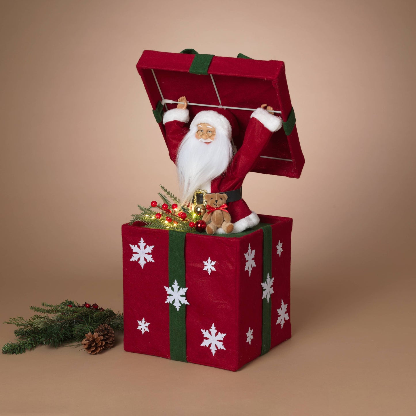 Christmas 24"H B/O Musical Christmas Gift Box Light w/ Santa