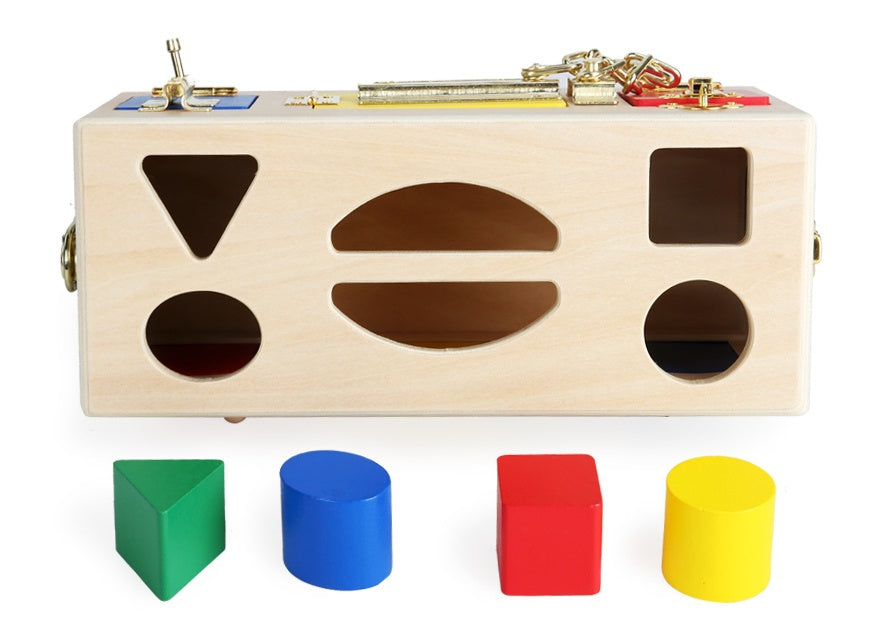 Wooden Shape Sorting Lock Box ā Educational Toy for Preschool Kids