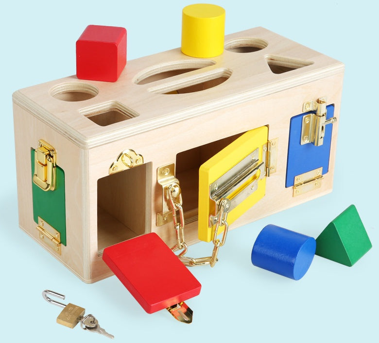 Wooden Shape Sorting Lock Box ā Educational Toy for Preschool Kids