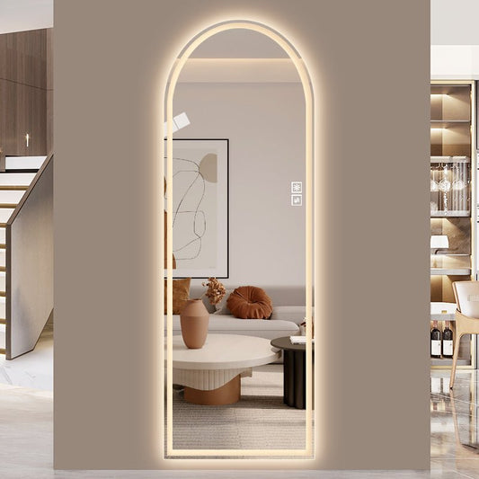 65” LED Full-Length Mirror – Arch Design, Lights, Shatter-Proof