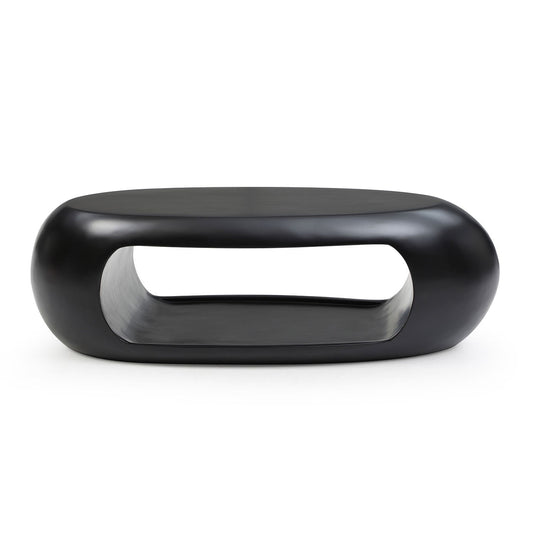 53.93" Modern Oval Coffee Table - Black