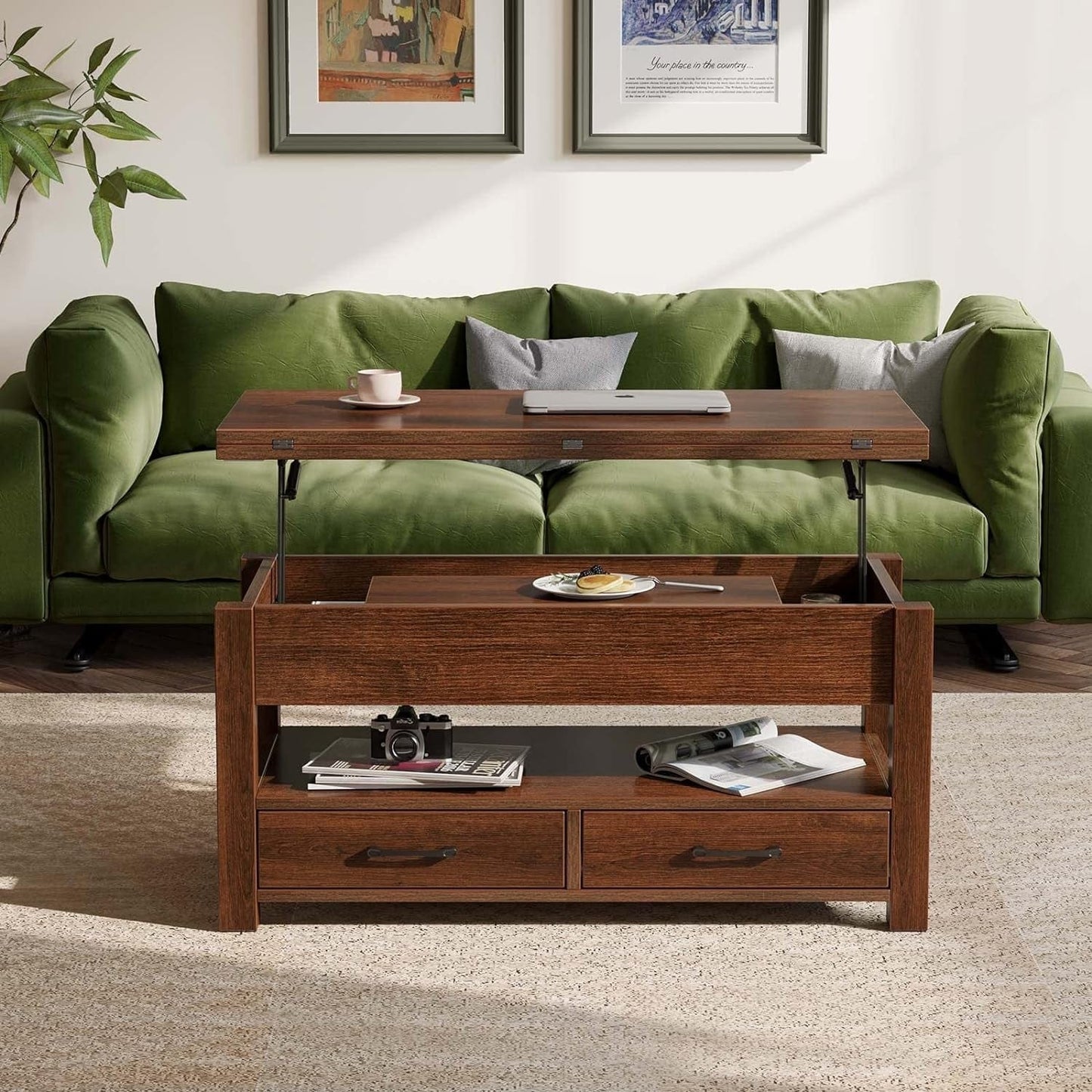 Coffee Table Lift Top – Multi-Function Dining; Storage for Smart Living