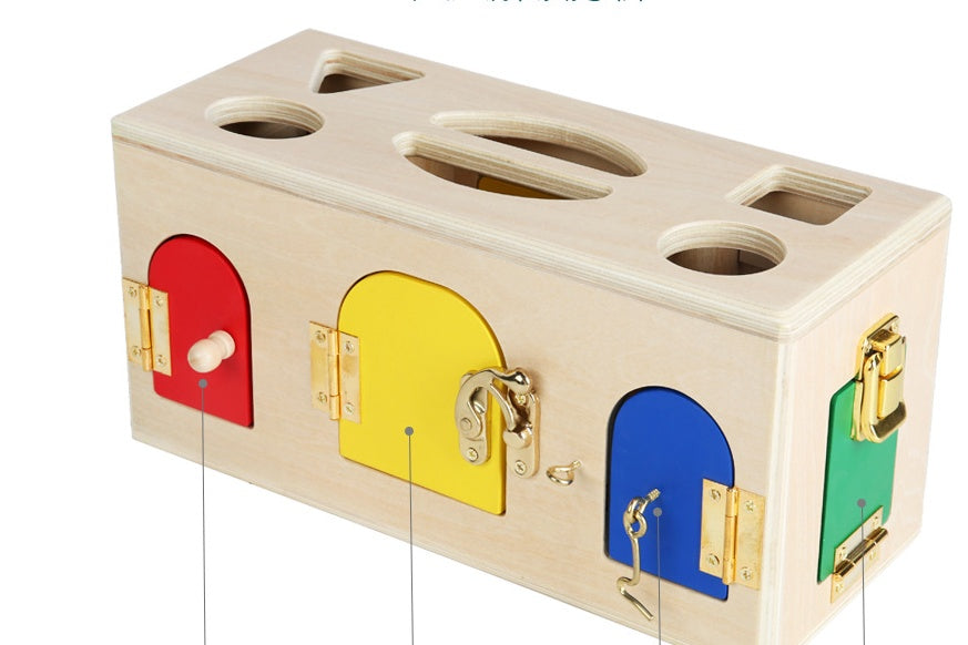Wooden Shape Sorting Lock Box ā Educational Toy for Preschool Kids