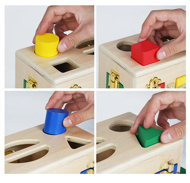 Wooden Shape Sorting Lock Box ā Educational Toy for Preschool Kids
