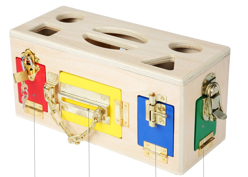 Wooden Shape Sorting Lock Box ā Educational Toy for Preschool Kids