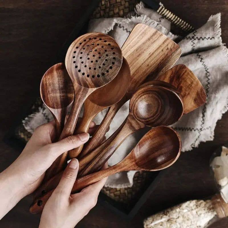 7-Piece Wooden Cooking Set