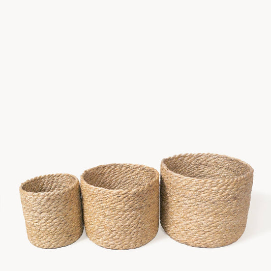 Handwoven Wicker Storage Basket • Kata Bin -Set of 3