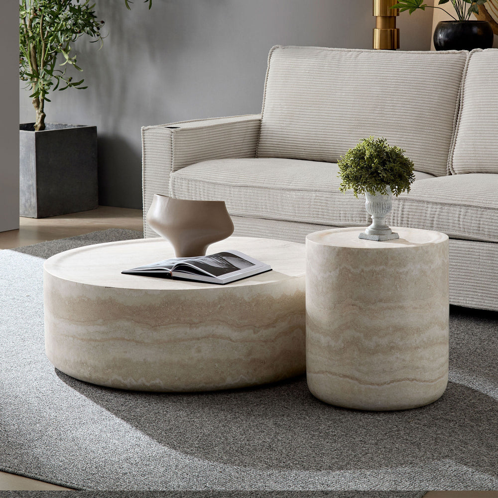 Set of 2 Faux MARS Pattern Coffee Tables
