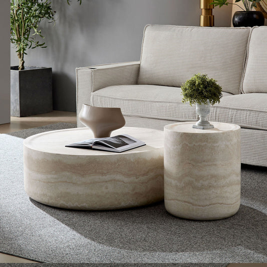 Set of 2 Faux MARS Pattern Coffee Tables
