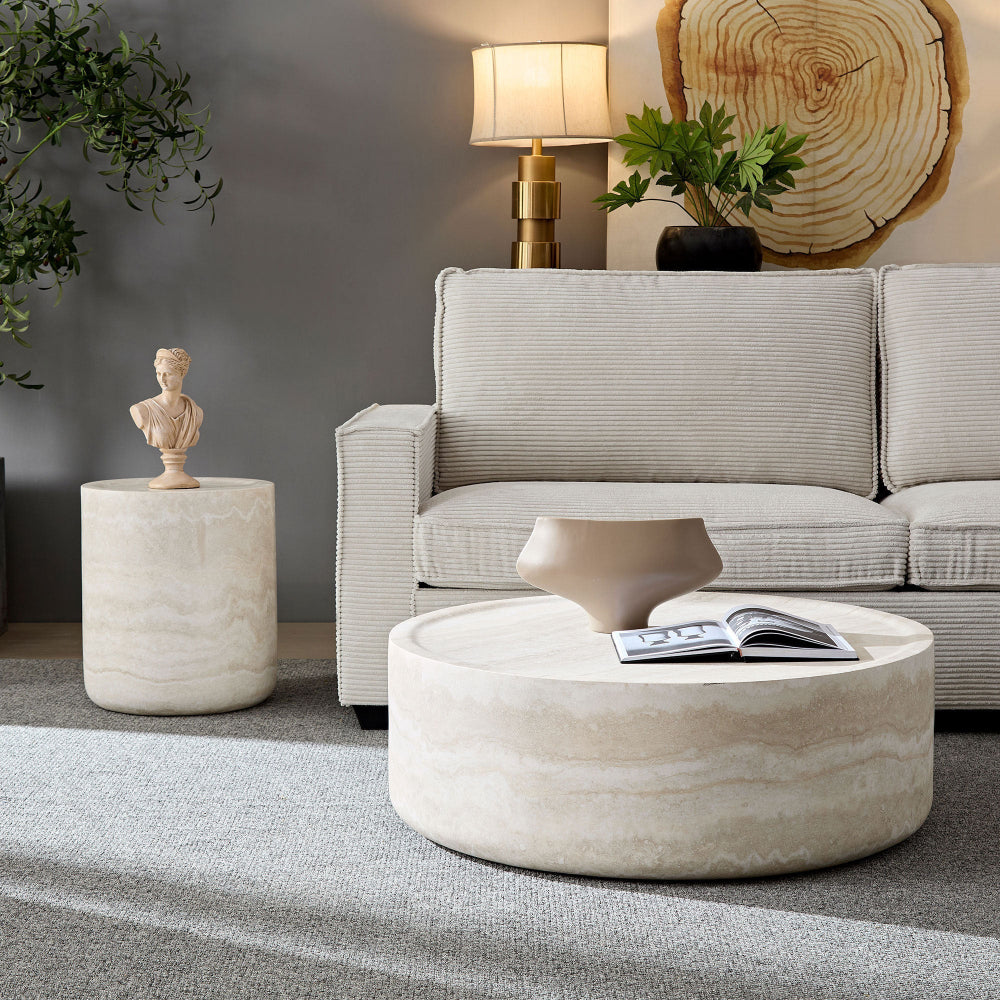Set of 2 Faux MARS Pattern Coffee Tables