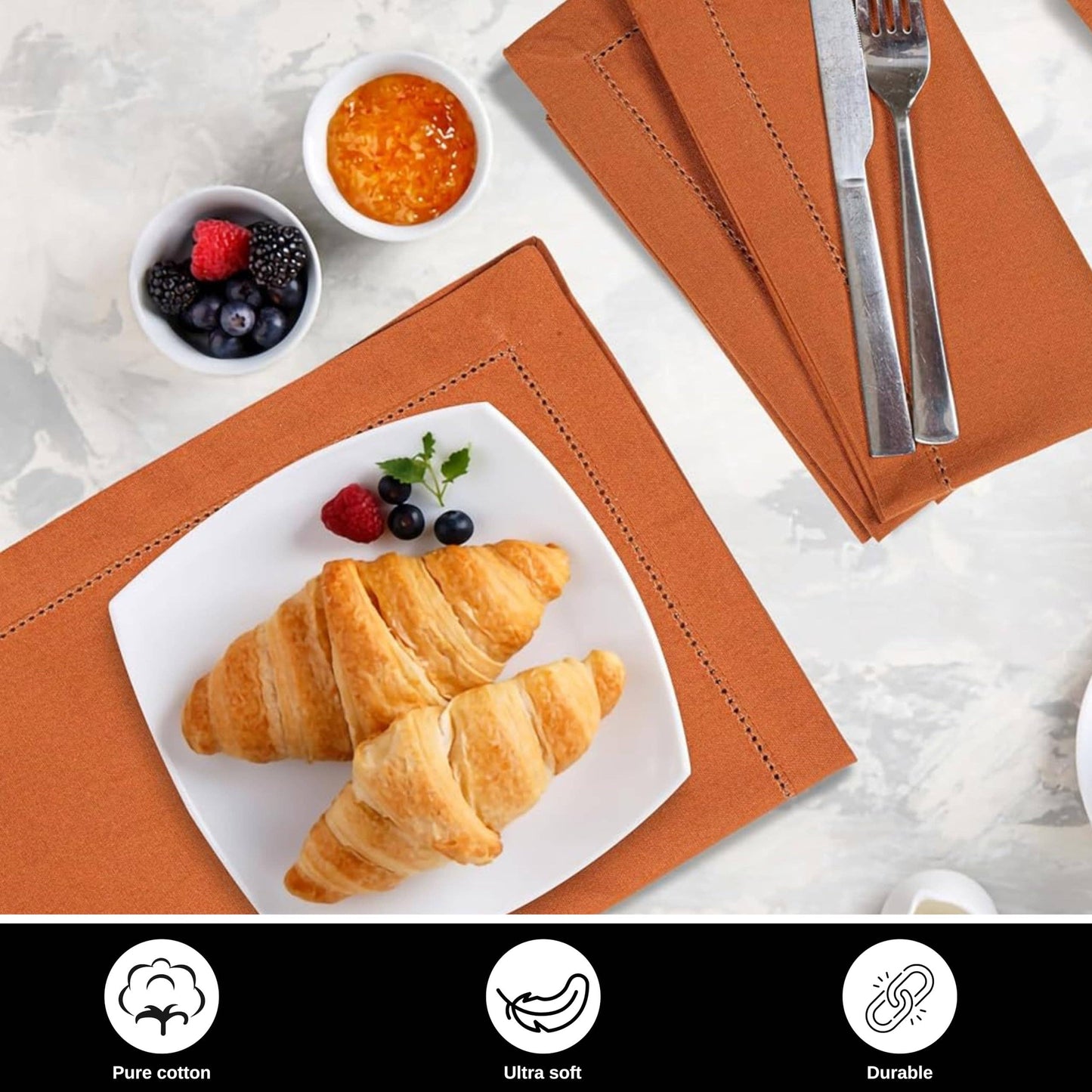 Cotton Cloth Napkins 18"x18" - Roasted Pecan - Set of 12