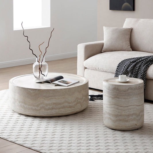Set of 2 Faux MARS Pattern Coffee Tables