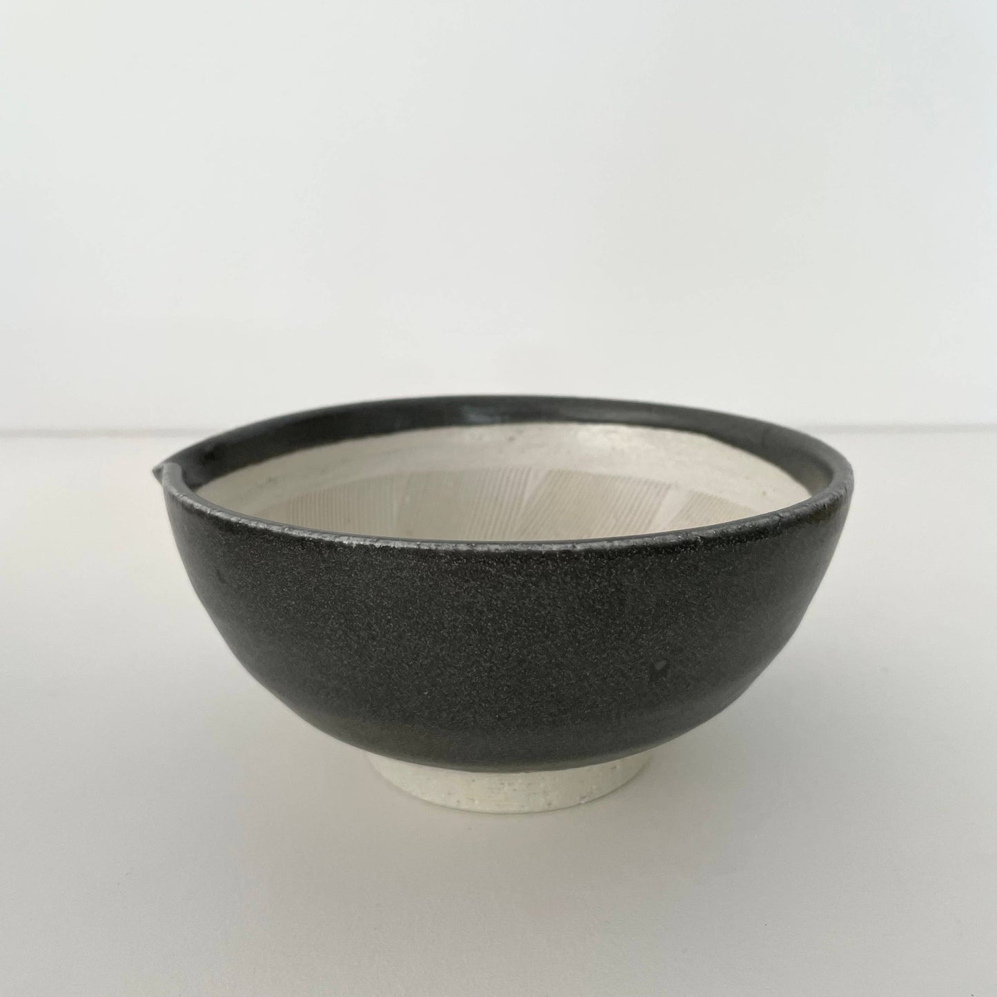 3 sizes of nestling mortars neutral charcoal ceramic pottery