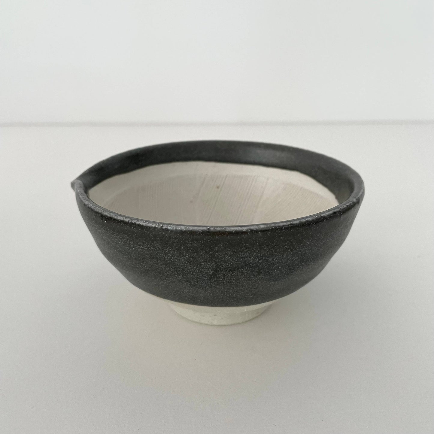 3 sizes of nestling mortars neutral charcoal ceramic pottery