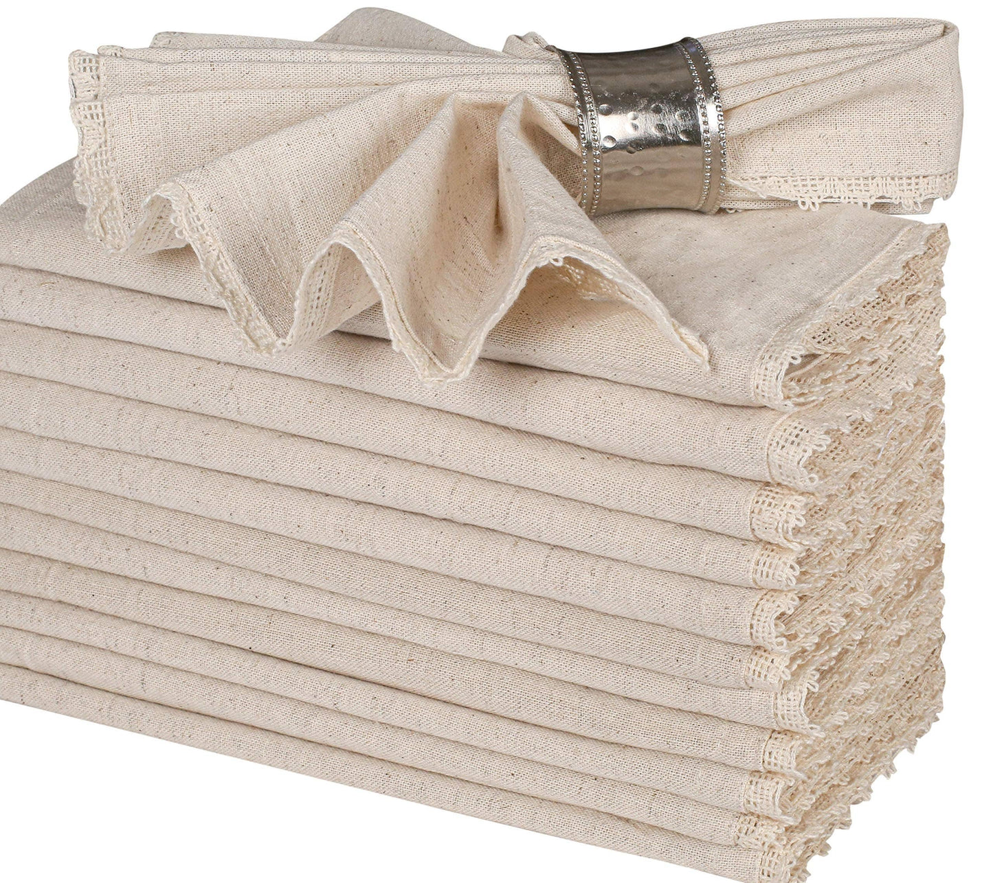Flax Linen Cotton Cloth Dinner Napkin 18x18" Set of 12