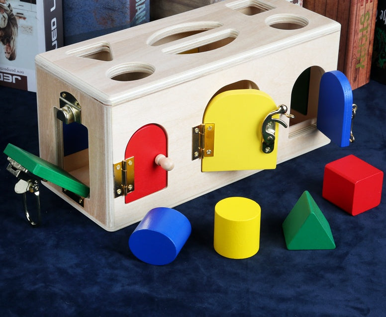 Wooden Shape Sorting Lock Box ā Educational Toy for Preschool Kids