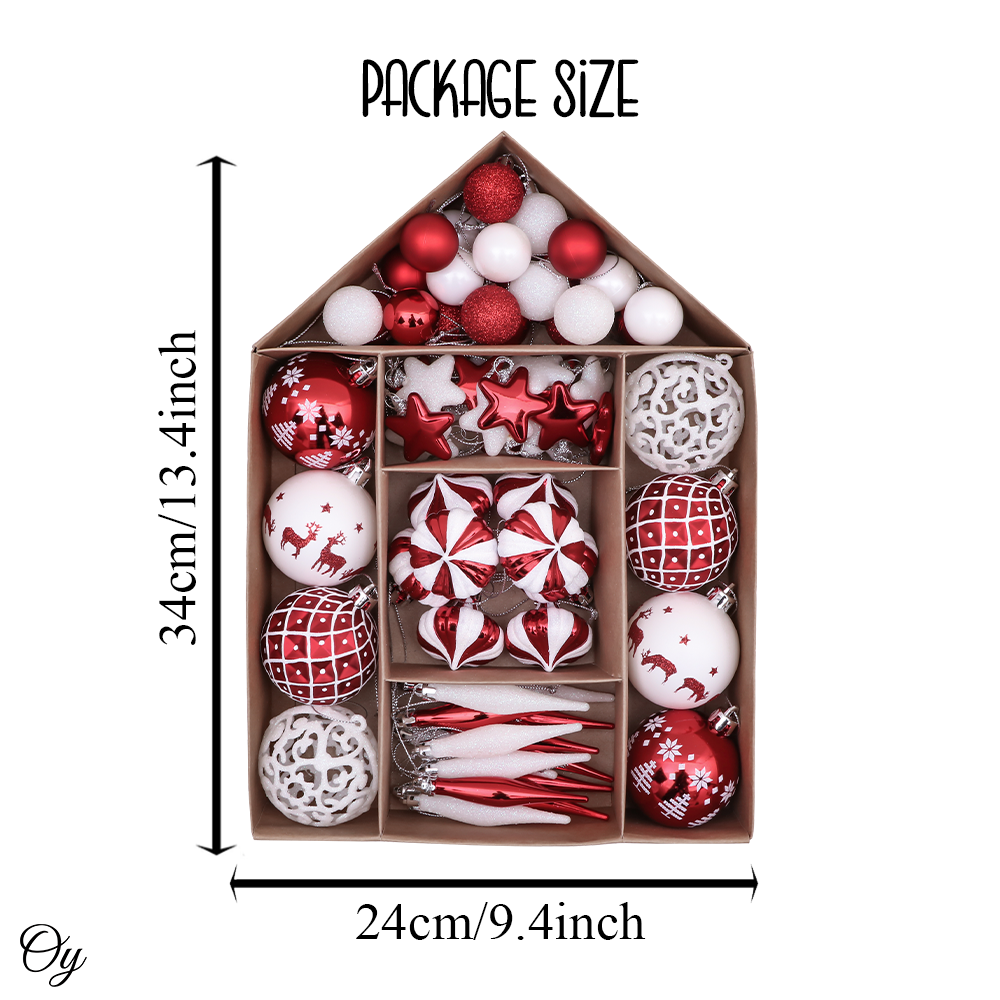 Endearing Prominent Red and White Christmas Ornament Set
