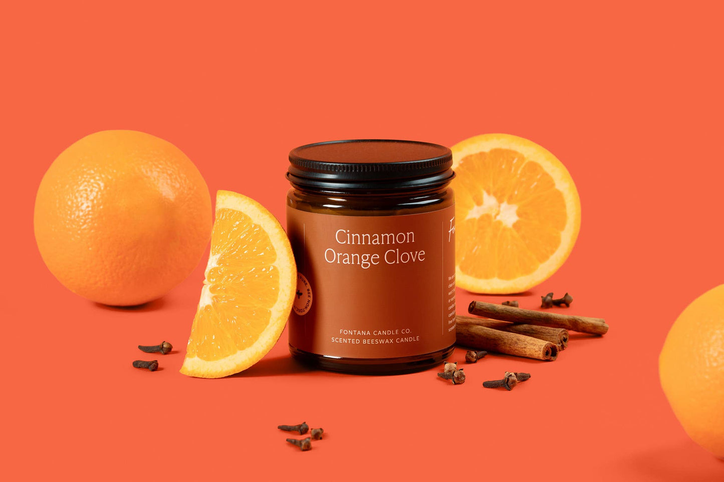 Cinnamon Orange Clove Beeswax & Essential Oil Jar Candle