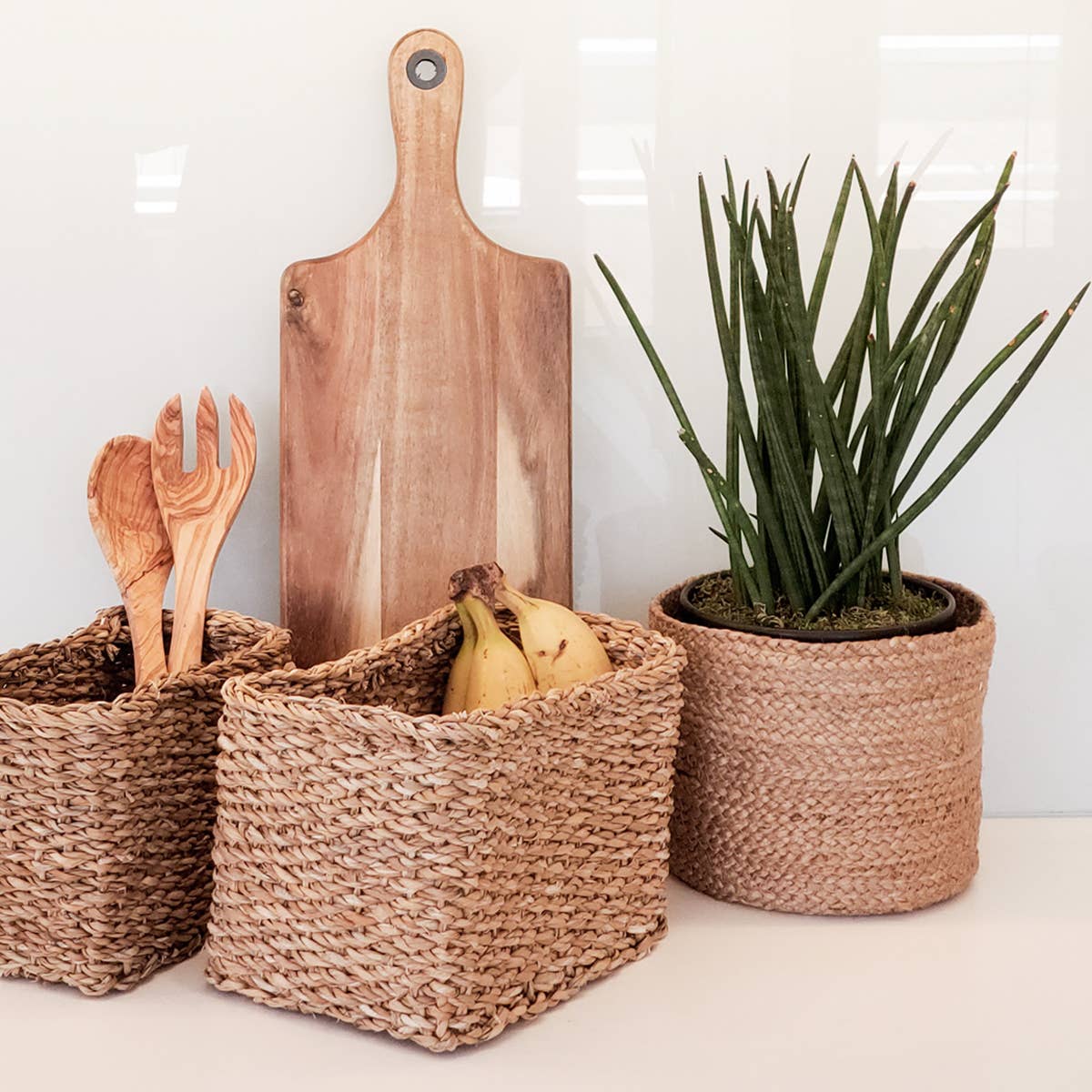 Handwoven Wicker Storage Basket • Kata Bin -Set of 3