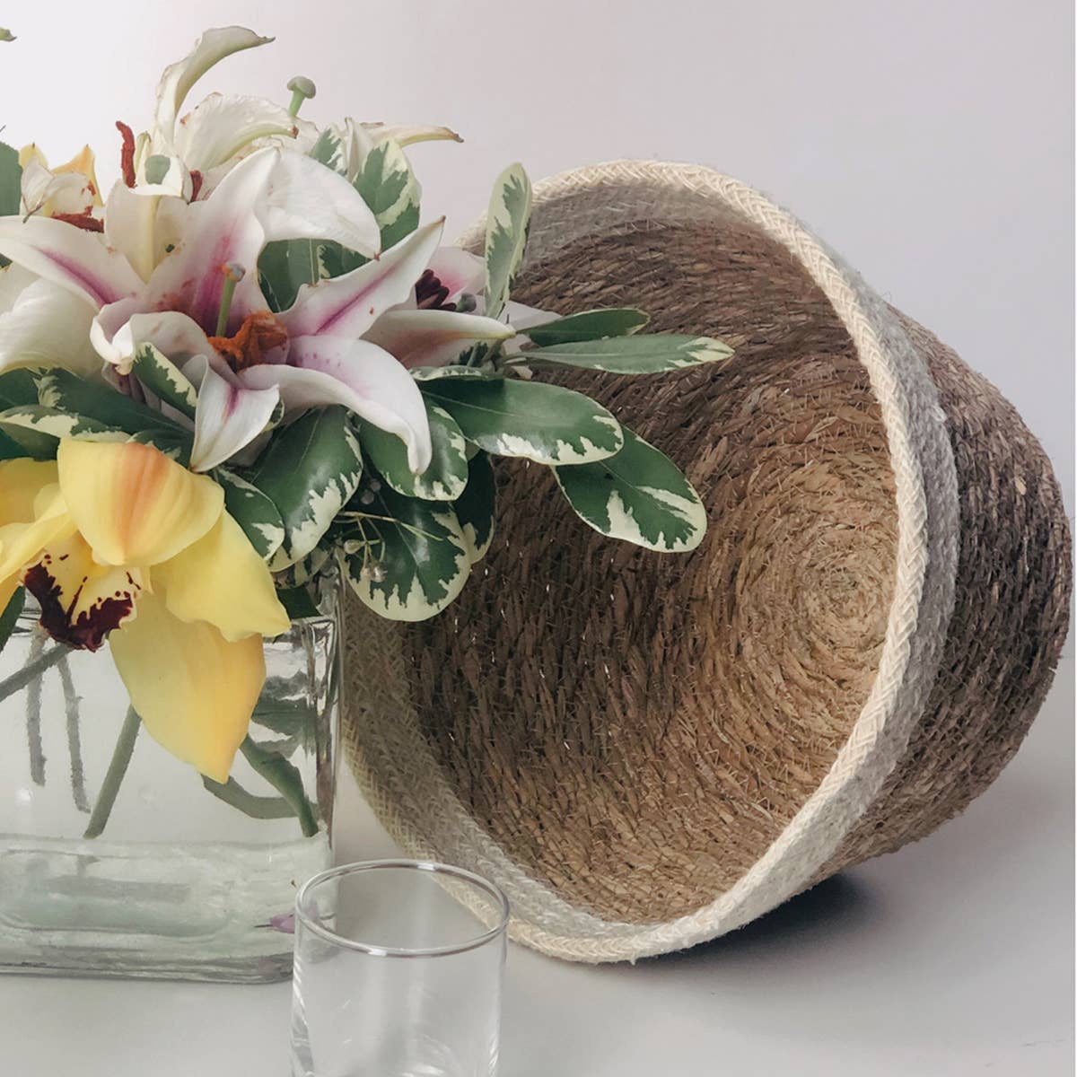 Handwoven Wicker Storage Basket • Savar Plant Bowl-Set of 3