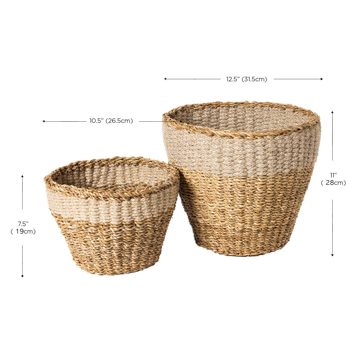 Handwoven Wicker Storage Basket • Savar Planter-Set of 2