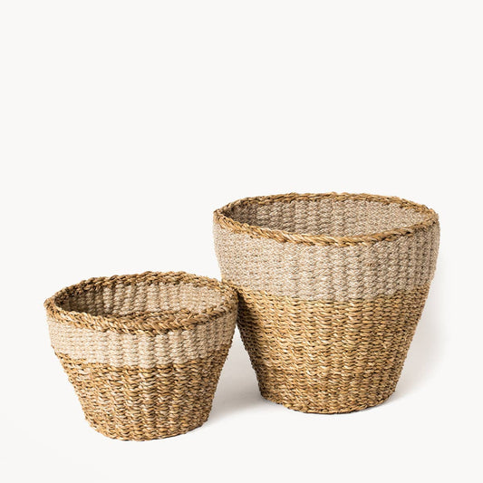 Handwoven Wicker Storage Basket • Savar Planter-Set of 2