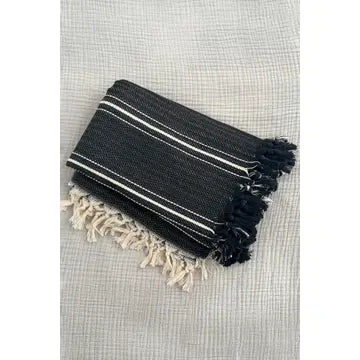 100% Cotton Black Throw Blanket