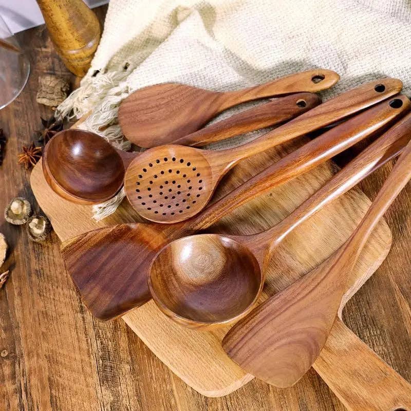 7-Piece Wooden Cooking Set