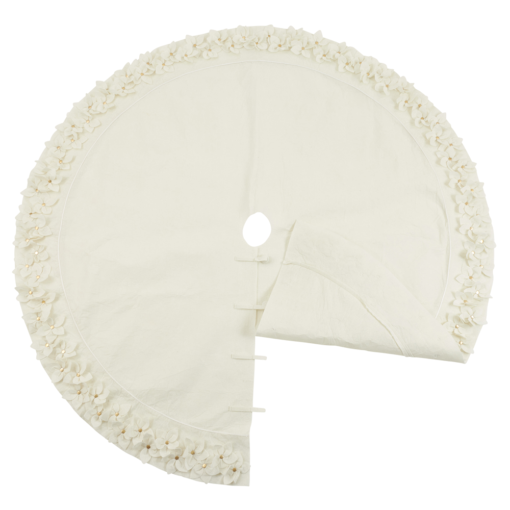 White Felt Flower 53" Tree Skirt