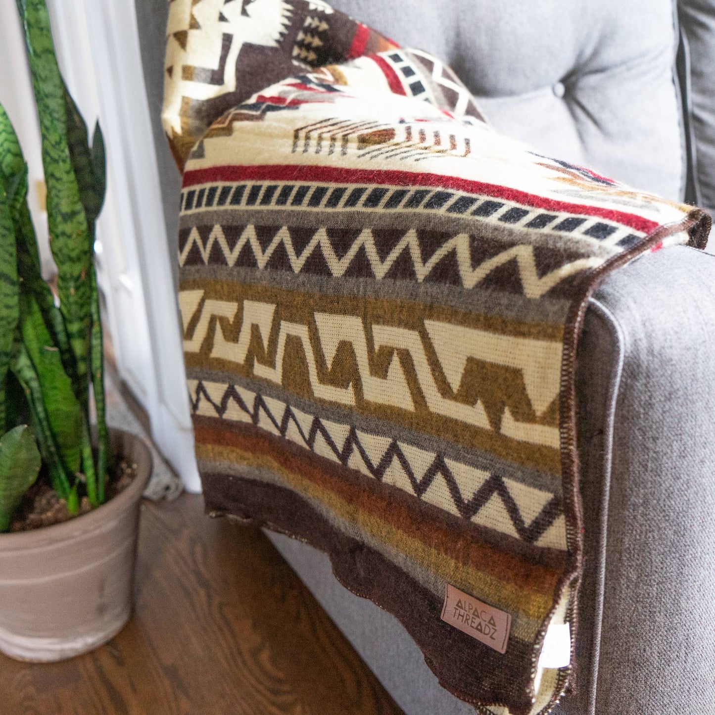 Andean Alpaca Wool Blanket - Mountain