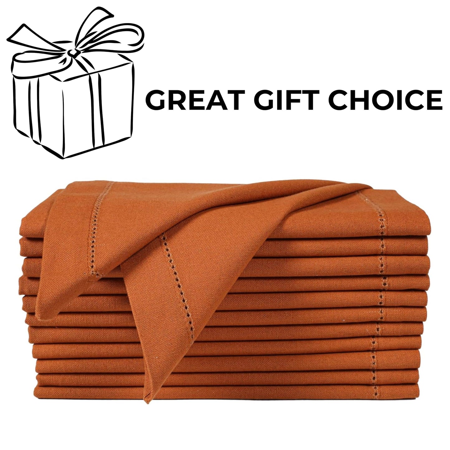 Cotton Cloth Napkins 18"x18" - Roasted Pecan - Set of 12