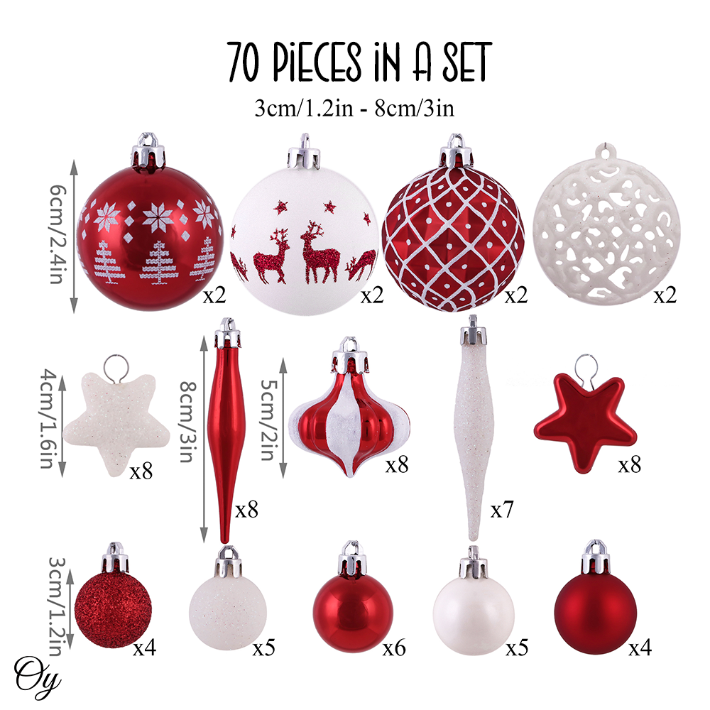 Endearing Prominent Red and White Christmas Ornament Set