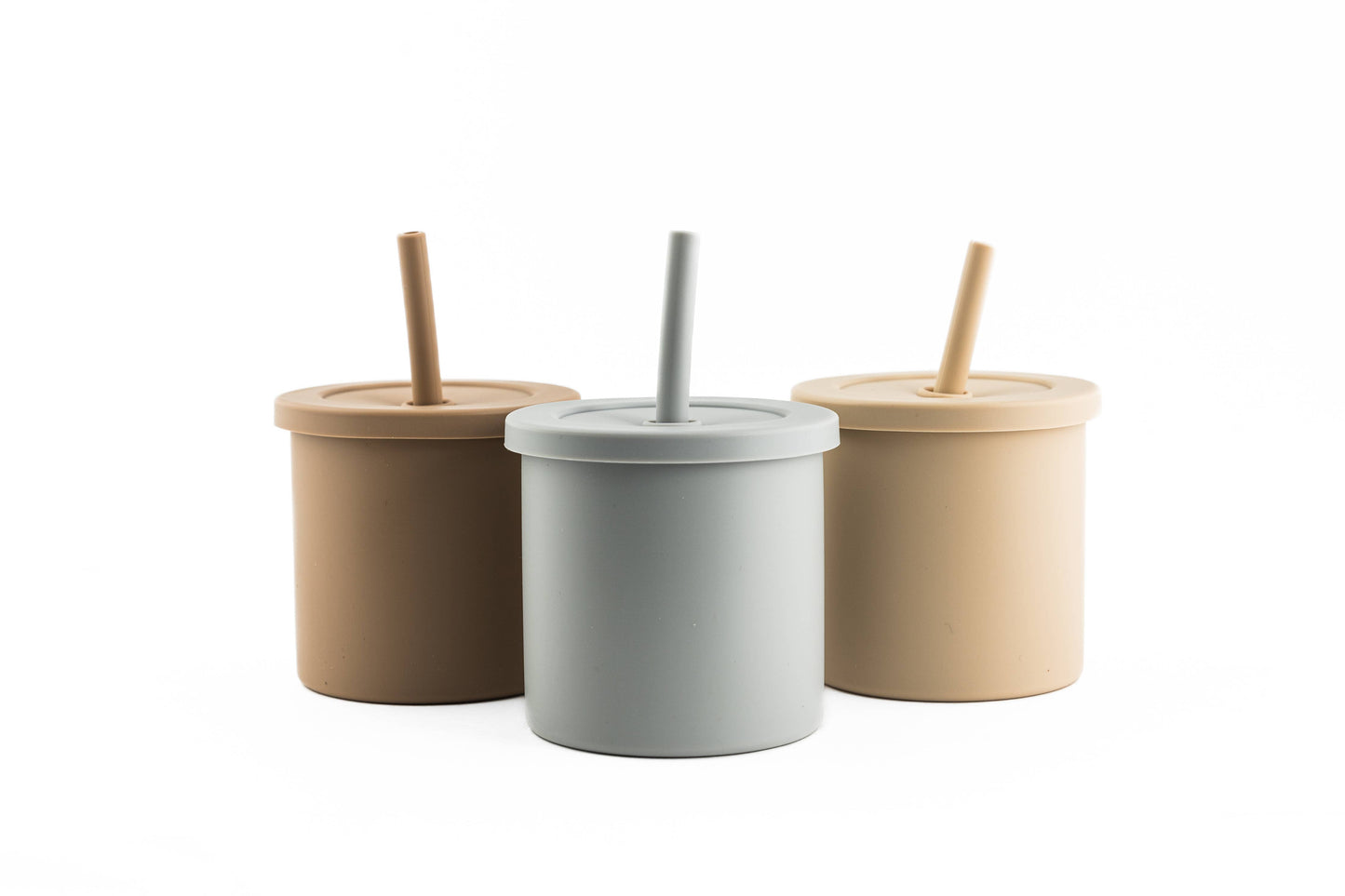 2 in 1 Straw Cup and Snack Container - Cool Tones