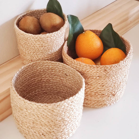 Handwoven Wicker Storage Basket • Kata Bin -Set of 3