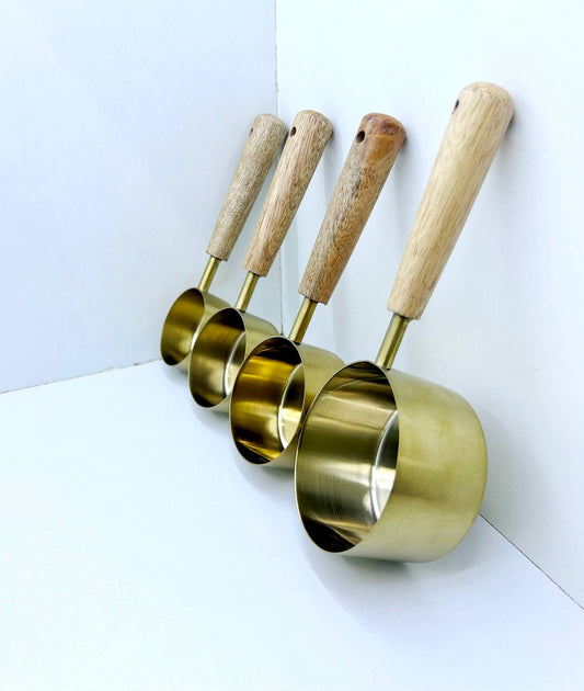 Set of Four Measuring Cups - Brass Coated -Gifts