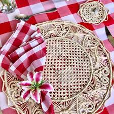 Hidden Hearts Handwoven Iraca Placemat