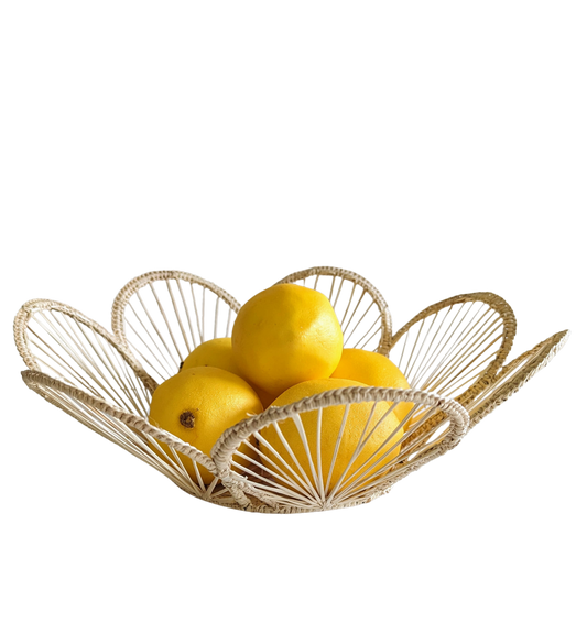 12" Scalloped Handwoven Iraca Bread Basket