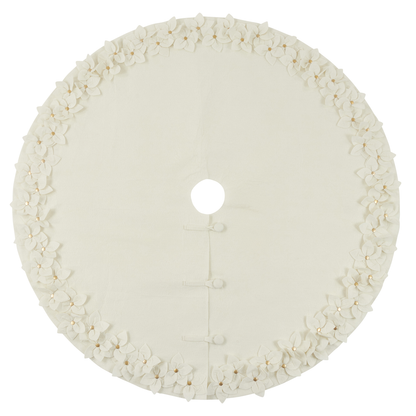 White Felt Flower 53" Tree Skirt