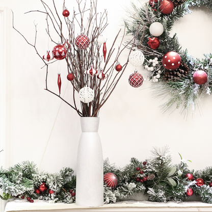 Endearing Prominent Red and White Christmas Ornament Set
