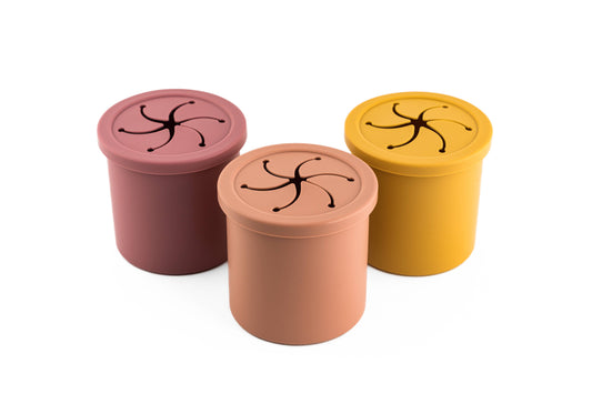 2 in 1 Straw Cup and Snack Container - Warm Tones