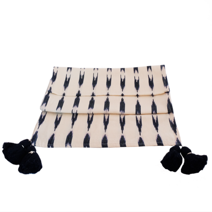 Serpentina White and Indigo Table Runner