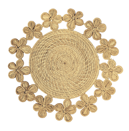 Plumeria Handwoven Iraca Placemat